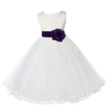 Ivory Formal Wedding Pageant Special Occasions Rattail Edge Tulle Flower Girl Dress 829S(3)