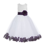 Ivory Floral Lace Heart Cutout Rose Petals Flower Girl Dress Junior Bridesmaid Special Event 185T(4)