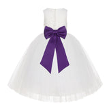 Ivory Floral Lace Flower Girl Dress Special Events Christening Pageant Gown Communion Recital LG7(1)