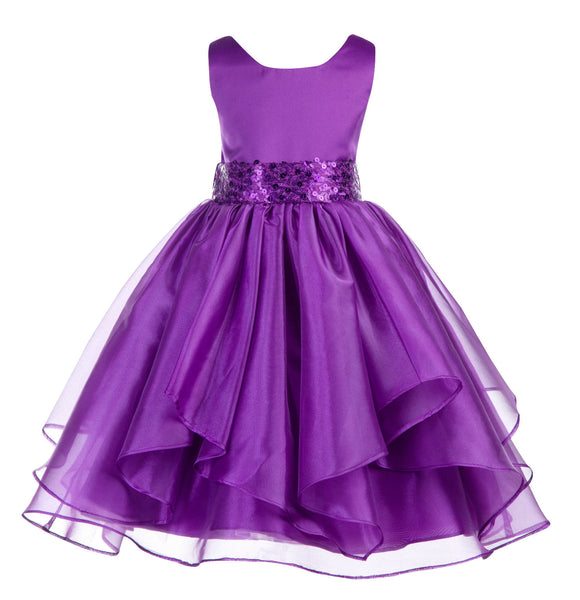 Sequin Ruffles Organza Flower Girl Dress Toddler Wedding Pageant Party Recital Special Event 012S(2)