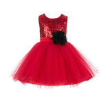 Sparkling Sequins Mesh Tulle Flower Girl Dress Wedding Pageant Toddler Holiday Gown Occasions 124