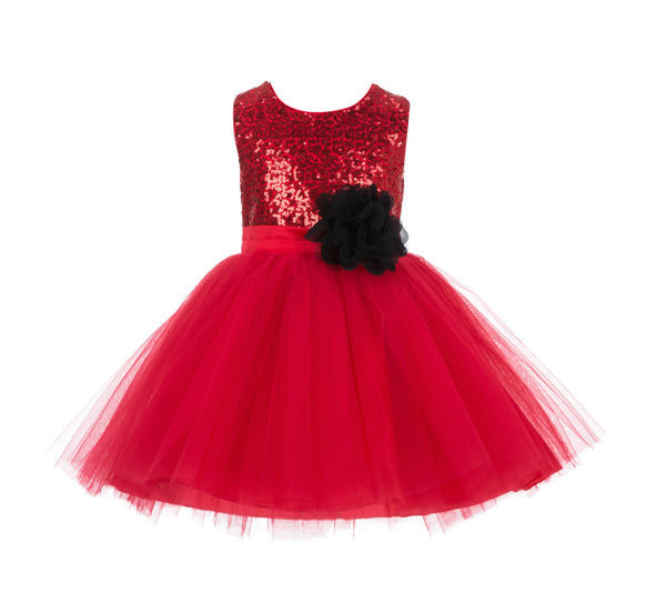 Sparkling Sequins Mesh Tulle Flower Girl Dress Wedding Pageant Toddler Holiday Gown Occasions 124