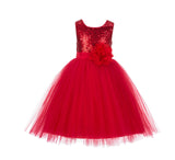 Formal Sequins Bodice Ruffle Tulle Flower Girl Dress Wedding Easter Toddler Pageant Occasions J122F
