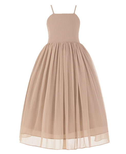 Criss-Cross Chiffon Flower Girl Dress Special Occasion Dresses Pageant Gown Junior Princess 191(2)