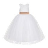 Ivory Floral Lace Flower Girl Dress Special Events Christening Pageant Gown Communion Recital LG7(4)