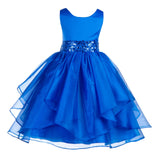 Sequin Ruffles Organza Flower Girl Dress Toddler Wedding Pageant Party Recital Special Event 012S(2)