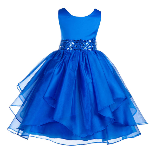 Sequin Ruffles Organza Flower Girl Dress Toddler Wedding Pageant Party Recital Special Event 012S(2)