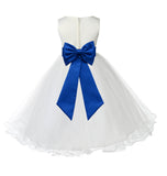 Ivory Formal Wedding Pageant Special Occasions Rattail Edge Tulle Flower Girl Dress 829T(1)