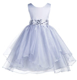 Sequin Ruffles Organza Flower Girl Dress Toddler Wedding Pageant Party Recital Special Event 012S(2)