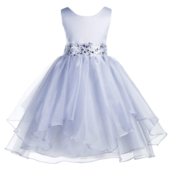 Sequin Ruffles Organza Flower Girl Dress Toddler Wedding Pageant Party Recital Special Event 012S(2)