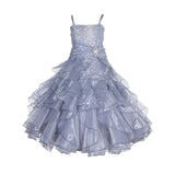 Elegant Rhinestone Organza Pleated Ruffled Beauty Pageant Special Occasion Flower Girl Dress 164S(1)