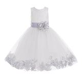 Ivory Floral Lace Heart Cutout Rose Petals Flower Girl Dress Junior Bridesmaid Special Event 185T(2)