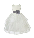 Ivory Shimmering Organza Flower Girl Dress Wedding Junior Bridesmaid Pageant Special Events 4613S(2)
