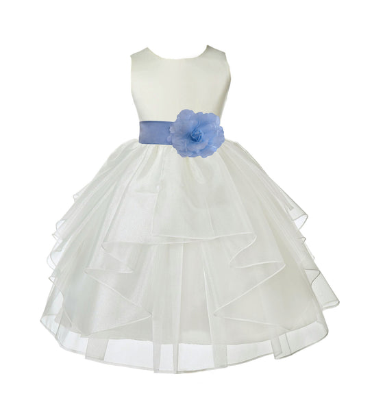 Ivory Shimmering Organza Flower Girl Dress Wedding Junior Bridesmaid Pageant Special Events 4613S(2)