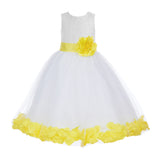 Ivory Floral Lace Heart Cutout Rose Petals Flower Girl Dress Junior Bridesmaid Special Event 185T(2)