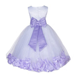 White Tulle Floral Lace Top Rose Petals Flower Girl Dress Wedding Pageant Special Occasions 165T(1)