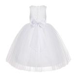 White Floral Lace Flower Girl Dress Special Occasions Wedding Christening Communion Baptism LG7(1)