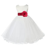 Ivory Formal Wedding Pageant Special Occasions Rattail Edge Tulle Flower Girl Dress 829S(3)