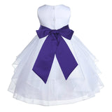 White Shimmering Organza Flower Girl Dress Wedding Junior Bridesmaid Pageant Special Events 4613S(4)