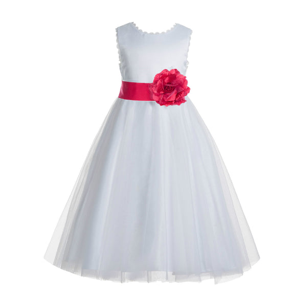 Ivory V-Back Lace Edge Flower Girl Dress Junior Pageant Special Occasion Formal Evening Gown 183T(1)