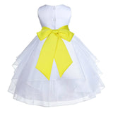 White Shimmering Organza Flower Girl Dress Wedding Junior Bridesmaid Pageant Special Events 4613S(4)