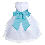 White Shimmering Organza Flower Girl Dress Wedding Junior Bridesmaid Pageant Special Events 4613S(4)