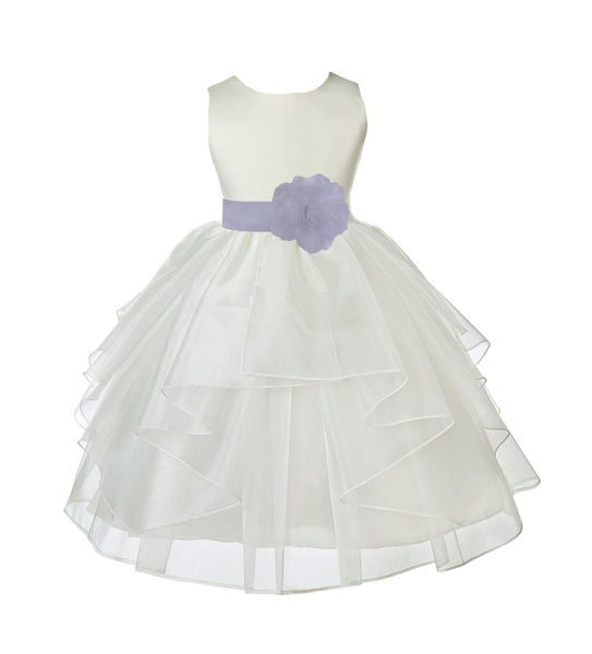 Ivory Shimmering Organza Flower Girl Dress Wedding Junior Bridesmaid Pageant Special Events 4613S(5)