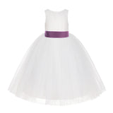 Ivory Floral Lace Flower Girl Dress Special Events Christening Pageant Gown Communion Recital LG7(2)