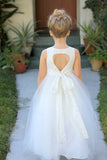 Floral Lace Heart Cutout Flower Girl Dress Junior Pageant Communion Baptism Wedding Tulle Dress 172