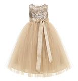 Sequins Heart Cutout Tulle Flower Girl Dress Junior Beauty Pageant Holiday Special Occasions 172seq(2)