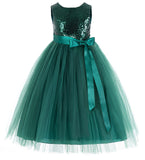 Sequins Heart Cutout Tulle Flower Girl Dress Junior Beauty Pageant Holiday Special Occasions 172seq(2)