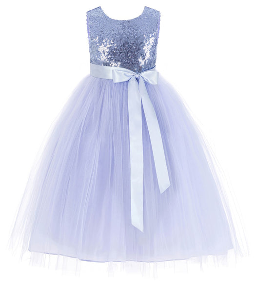 Sequins Heart Cutout Tulle Flower Girl Dress Junior Beauty Pageant Holiday Special Occasions 172seq(2)