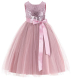 Sequins Heart Cutout Tulle Flower Girl Dress Junior Beauty Pageant Holiday Special Occasions 172seq(2)