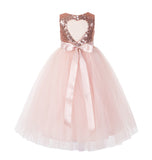 Sequins Heart Cutout Tulle Flower Girl Dress Junior Beauty Pageant Holiday Special Occasions 172seq(2)