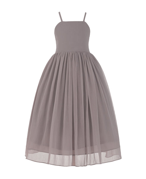 Criss-Cross Chiffon Flower Girl Dress Special Occasion Dresses Pageant Gown Junior Princess 191(2)