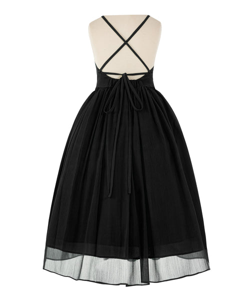 Criss-Cross Chiffon Flower Girl Dress Special Occasion Dresses Pageant Gown Junior Princess 191(2)
