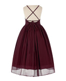 Criss-Cross Chiffon Flower Girl Dress Special Occasion Dresses Pageant Gown Junior Princess 191(2)