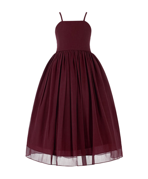 Criss-Cross Chiffon Flower Girl Dress Special Occasion Dresses Pageant Gown Junior Princess 191(2)