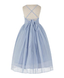 Criss-Cross Chiffon Flower Girl Dress Special Occasion Dresses Pageant Gown Junior Princess 191(2)