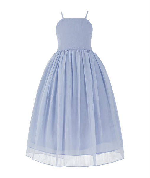 Criss-Cross Chiffon Flower Girl Dress Special Occasion Dresses Pageant Gown Junior Princess 191(2)