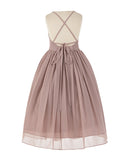 Criss-Cross Chiffon Flower Girl Dress Special Occasion Dresses Pageant Gown Junior Princess 191(2)