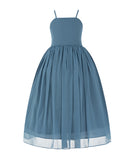 Criss-Cross Chiffon Flower Girl Dress Special Occasion Dresses Pageant Gown Junior Princess 191(2)