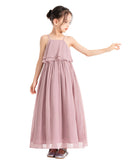 A-Line Ruffle Chiffon Flower Girl Dresses for Special Occasions Junior Pageant Princess Gown 192