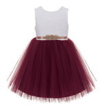 Backless V-Back Lace Flower Girl Dress Dance Recital Ceremonial Gown Formal Birthday Party 206R1