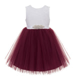 Backless V-Back Lace Flower Girl Dress Dance Recital Ceremonial Gown Formal Birthday Party 206R1