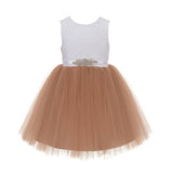 Backless V-Back Lace Flower Girl Dress Dance Recital Ceremonial Gown Formal Birthday Party 206R1