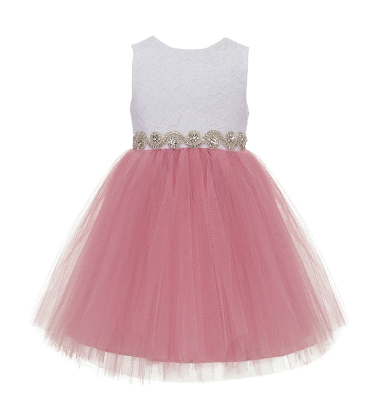 Backless V-Back Lace Flower Girl Dress Holy Baptism Wedding Reception Social Events Birthday 206R2