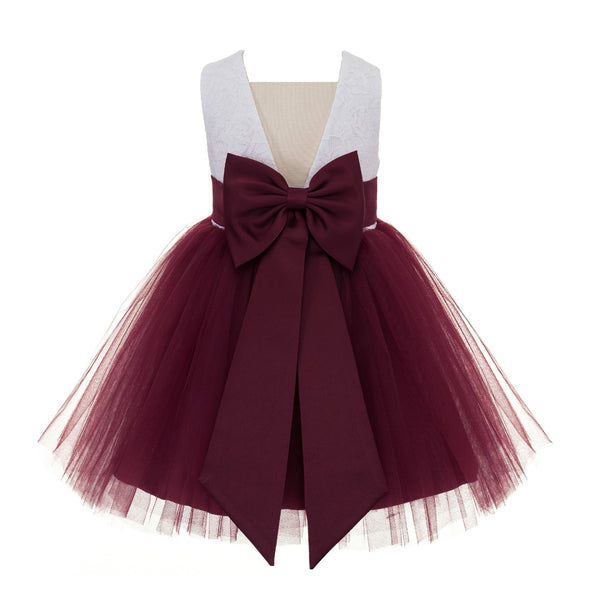 Backless V-Back Lace Flower Girl Dress Mini Bridal Gown Toddler Special Occasion Formal Dresses 206T