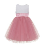 Backless V-Back Lace Flower Girl Dress Mini Bridal Gown Toddler Special Occasion Formal Dresses 206T