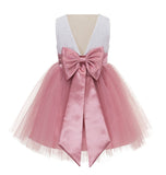 Backless V-Back Lace Flower Girl Dress Mini Bridal Gown Toddler Special Occasion Formal Dresses 206T